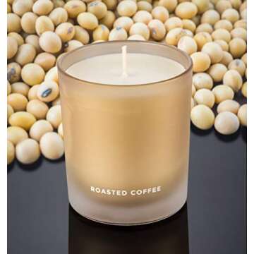 Venta Scented Soy Candle - Roasted Coffee Natural Say Wax in a 8Oz Glass for Aromatherapy Stress Relief Home Decor with Clean Fragrance and Decorative Jar