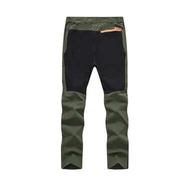 TBMPOY Men's Waterproof Lightweight Hiking Cargo Pants for Outdoor Adventures in Green - 36