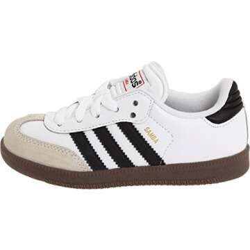 adidas Unisex Samba Classic Soccer Shoe - Black/Running White - Size 2 M US Big Kid