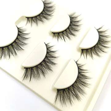 Imported Korea Fiber Faux Mink False Eye lashes Handmade Reusable Long Cross Volume Dramatic Lashes ...