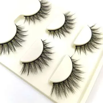 Imported Korea Fiber Faux Mink False Eye lashes Handmade Reusable Long Cross Volume Dramatic Lashes ...