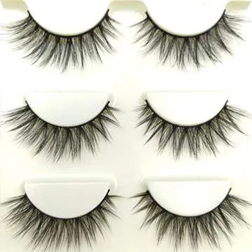 Imported Korea Fiber Faux Mink False Eye lashes Handmade Reusable Long Cross Volume Dramatic Lashes Natural Look Makeup Thick Black Fake EyeLashes