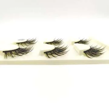 Imported Korea Fiber Faux Mink False Eye lashes Handmade Reusable Long Cross Volume Dramatic Lashes Natural Look Makeup Thick Black Fake EyeLashes