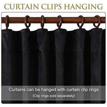 StangH Black Velvet Curtains 96in - Blackout & Insulated