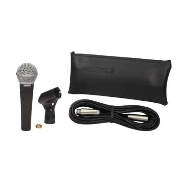 Shure SM58 Pro XLR Dynamic Microphone with 25-Foot XLR-XLR Cable - Professional Studio & Live Perfor...