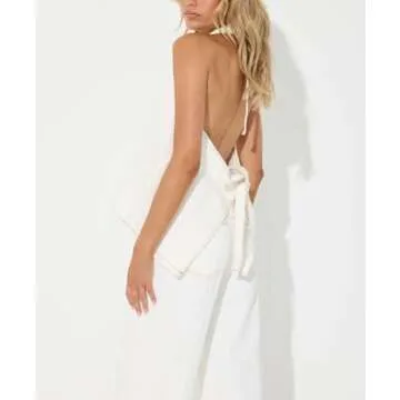 Kedera Women's Tie Up Denim Vest Button Down Backless Denim Tank Top V Neck Sexy Loose Fashion Cropped Vest