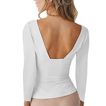 Women Sexy Backless Long Sleeve Top for Casual Y2K Style