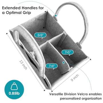 Cute Castle 2 Pack Diaper Caddy Organizer - Portable Baby Caddy Organizer with Handle, Nursery Stora...