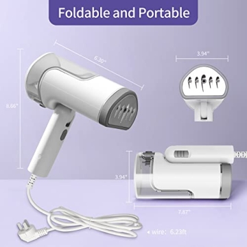 BUSYPIGGY Travel Clothes Steamer 1200w for Easy Wrinkle Removal