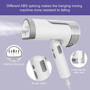 BUSYPIGGY Travel Clothes Steamer 1200w for Easy Wrinkle Removal