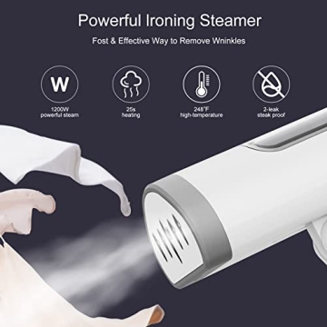 BUSYPIGGY Travel Clothes Steamer 1200w for Easy Wrinkle Removal