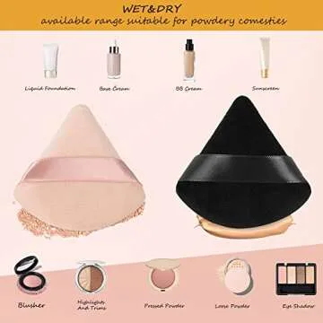 6 Pcs Triangle Powder Puff Set for Flawless Makeup