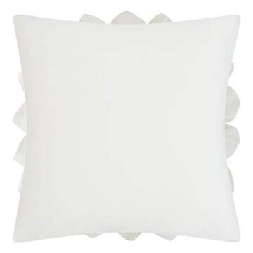 OiseauVoler 3D Flower Decorative Throw Pillow Covers Floral Pillow Shams Soft Velvet Pillowcases Home Sofa Car Bed Room Decor 18 x 18 Inches Cream White