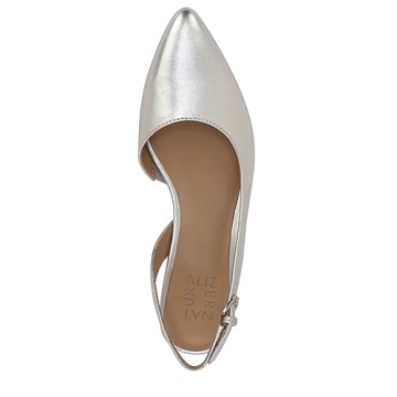 Naturalizer Womens Banks Slingback Low Heel Pumps - Silver