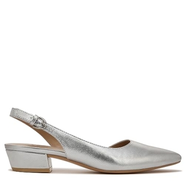 Naturalizer Womens Banks Slingback Low Heel Pumps - Silver