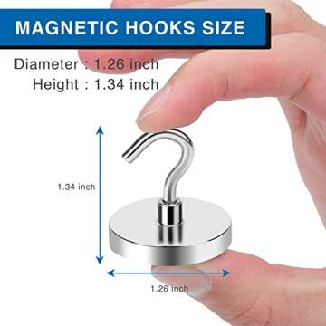LOVIMAG Magnetic Hooks Heavy Duty, 110 lb Strong Magnetic Hooks for Cruise Cabins, Strong Magnets wi...
