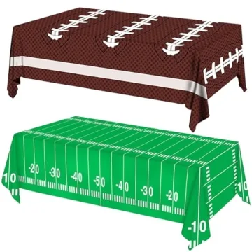 Cokoness Football Party Decorations Disposable Tablecloth Plastic Touchdown Design for Super Bowl an...