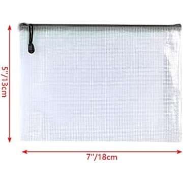 Oaimyy-24PCS-3 x 5" inchs-Mesh Zipper Pouch, Plastic Zip File Folders Puzzle Bags for Organizing,Off...