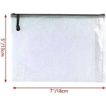 Oaimyy-24PCS-3 x 5" inchs-Mesh Zipper Pouch, Plastic Zip File Folders Puzzle Bags for Organizing,Off...