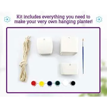 Kids Paint Your Own Hanging Flower Pot Planter Craft Kit - Ceramic Painting Kit - Craft Kit for Kids