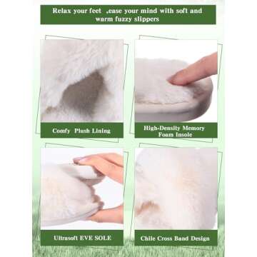 Liitrsh 8 Pairs Women's Cross Band Slippers Fuzzy House Slippers Plush Furry Bridesmaid Shoes Open Toe Soft Comfy Warm House Shoes for Women