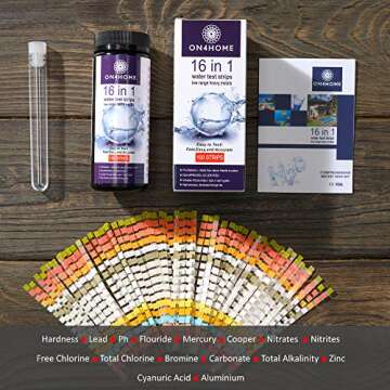 ON4HOME 16-in-1 High Fidelity Water Test Strips – Fast & Reliable Testing for All Households