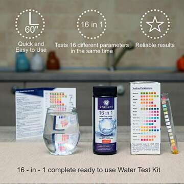 ON4HOME 16-in-1 Water Test Strips for Safe Drinking Water