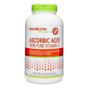 NutriBiotic Ascorbic Acid Vitamin C Powder, 16 Oz | Pharmaceutical Grade L-Ascorbic Acid, 2000 Mg Pe...