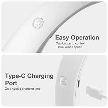 MITO Neck Fan Portable Rechargeable Cooling Design 3 Speeds