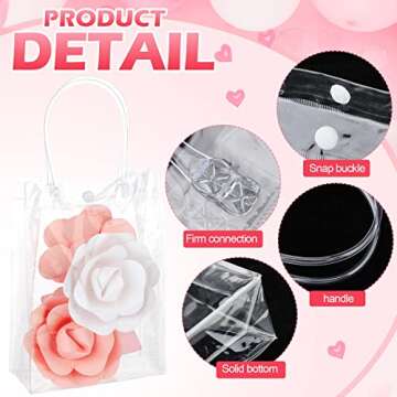 Mimorou 60 Pack Clear PVC Gift Bags with Handles Reusable Plastic Gift Wrap Tote Bags Transparent Shopping Bags for Christmas Party Favors Weddings, 9 x 6.3 x 2.8 Inches and 7.8 x 7.8 x 3.1 Inches