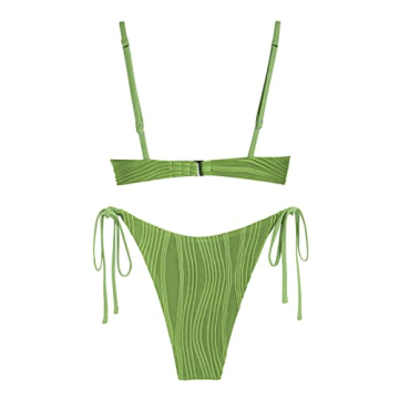ZAFUL Women's Textured Underwire Bikini Set for Beach Fun