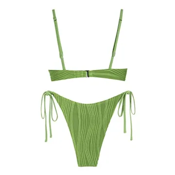 ZAFUL Women's Textured Underwire Bikini Set for Beach Fun