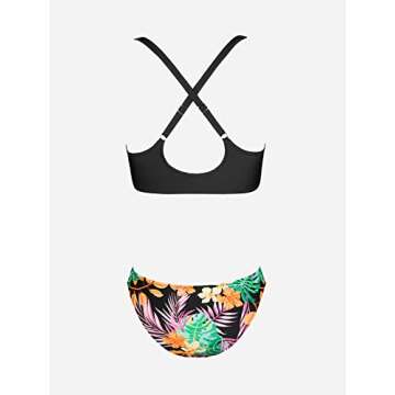 CUPSHE Women's Two Piece Bikini Set Floral Print Knot Bunny Tie