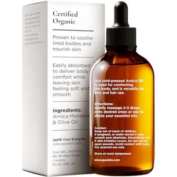 Gya Labs Organic Arnica Oil - 100% Pure Natural Arnica Carrier Oil for Skin, Massage, Aromatherapy &...