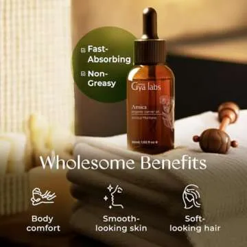 Gya Labs Organic Arnica Oil - 100% Pure Natural Arnica Carrier Oil for Skin, Massage, Aromatherapy & Soothing (1 Fl Oz)