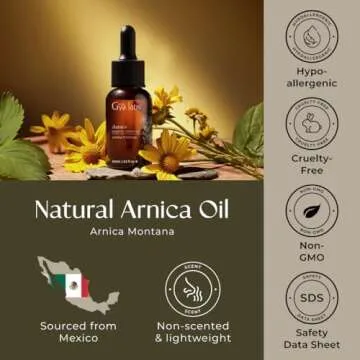 Gya Labs Organic Arnica Oil - 100% Pure Natural Arnica Carrier Oil for Skin, Massage, Aromatherapy & Soothing (1 Fl Oz)