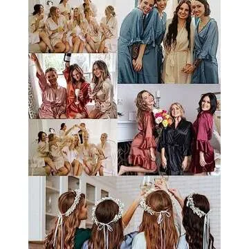 Ekouaer Womens Silk Ruffle Robe Short Satin Kimono Robe Half Sleeve Bathrobe Bridesmaid Wedding Party Dressing Gown