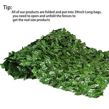 DearHouse Artificial Ivy Privacy Fence, 118x59in Artificial Hedges Fence and Faux Ivy Vine Leaf Decoration for Outdoor Garden Decor