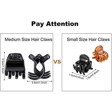 12 Pieces Hair Claw Clips Medium Size Hair Claws Hair Styling Accessories in 1.3 Inches for Women Girls