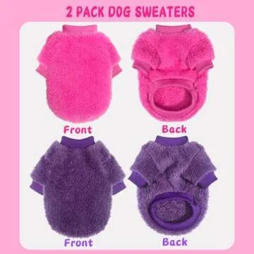 Stylish 2 Pack Dog Sweaters for Small Pups - XXS Size