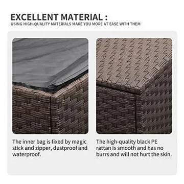 Valita Outdoor Wicker Storage Box, Stylish Waterproof Design