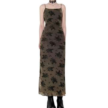 Women Vintage Floral Maxi Dress for Party and Club