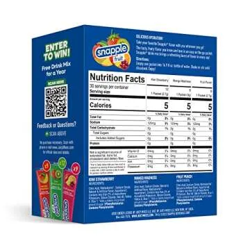 Juicy Mixes Snapple Powder Drink Mix Variety Pack - 30 Powder Sticks | Assorted Flavors, Zero Sugar ...