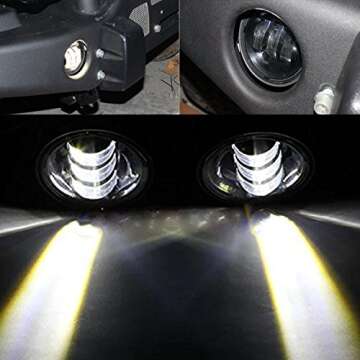 LED Fog Lights for Jeep & Dodge - 2pcs 4" 60W