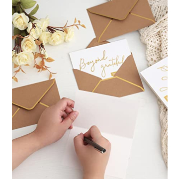 Elegant Gold Beyond Grateful Thank You Cards - 36 Pack