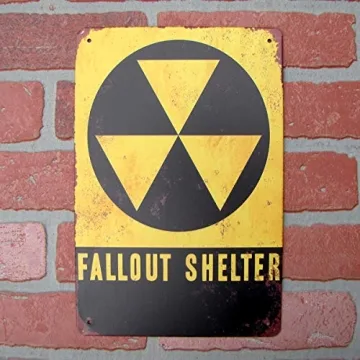 Retro Fallout Shelter Metal Sign Vintage Wall Art Decor