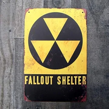 Retro Fallout Shelter Metal Sign Vintage Wall Art Decor
