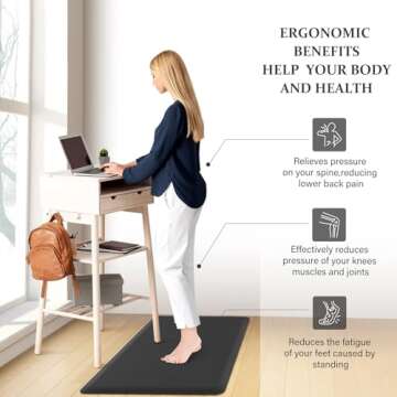 HappyTrends Anti-Fatigue Kitchen Mats for Comfort and Style