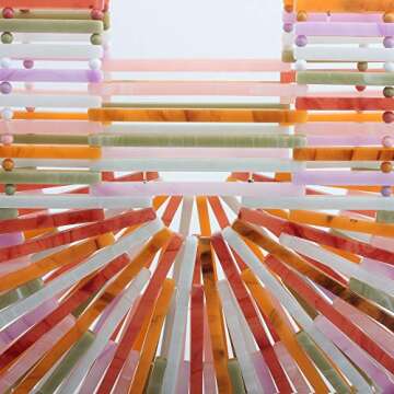 Womens Acrylic Top-Handle Bag Handmade Handbag Clutch Purse Bigger Size (multicolor)