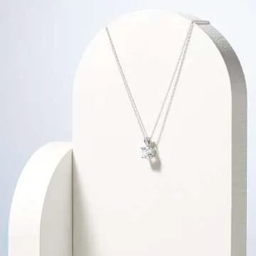 Elegant Created White Sapphire Birthstone Pendant Necklace